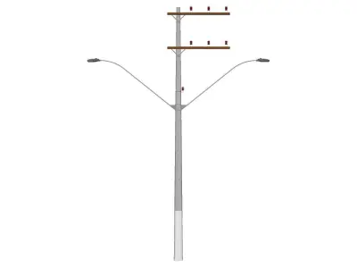 Concrete Lamp Post - Light Pole - Light Post - Street Light 31 3D model
