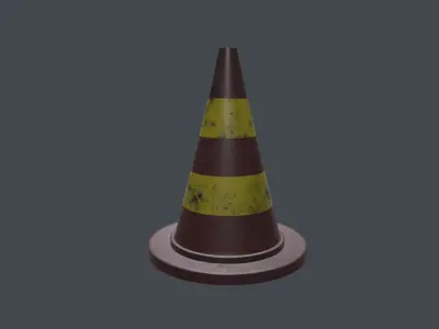 Traffic Cone Low-poly 3D model 8