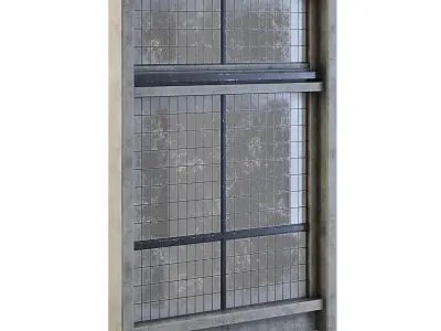 Factory Side Wall with Windows 3D model