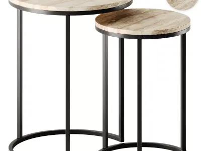 Richmond Interiors Avalon Side Table set 3D model