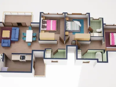 3D Floor Plan Model 45 3D model