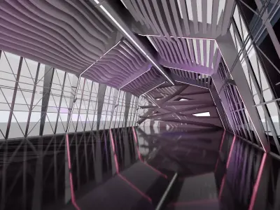 Sci Fi Exhibition Abstract Concept hall inteiror clear 3D model 3D model