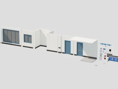 Modular Hospital Corridor Kit Low-poly 3D model