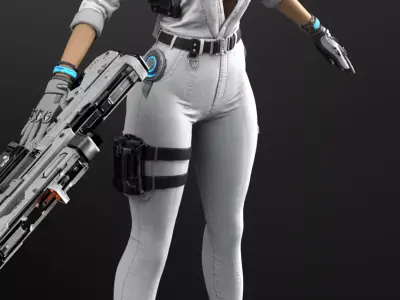 HAILEY The First Descendant  White Tactical Operative Suit 3D model