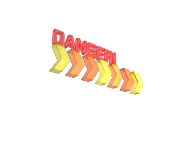 Cyberpunk Future Danger Sign v2 019 Low-poly 3D model