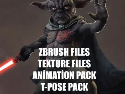 Yoda Starwars Fan Dark Side Low-poly 3D model