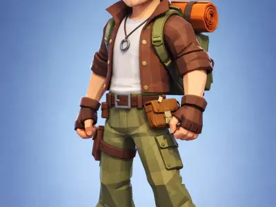 Low-Poly Adventure Hero  Low-poly 3D model