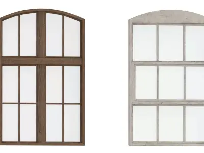 Old factory windows pack 3D model
