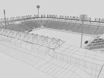 Stade Saputo - Montreal Canada 3D Model Low-poly 3D model