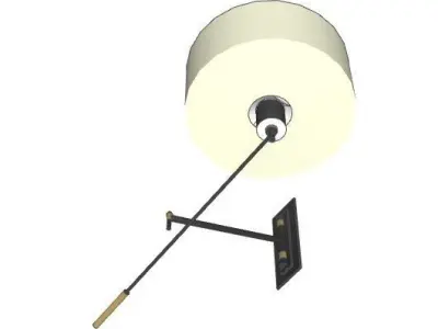 Modern Swing Arm Wall Sconce with Shade 3D model