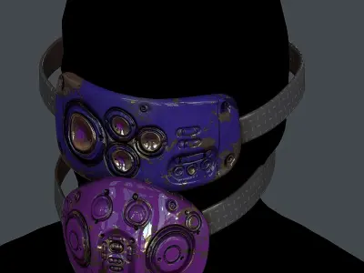 Gas mask helmet 3d model scifi Low-poly  Low-poly 3D model 526