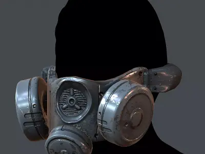 Gas mask helmet 3d model scifi Low-poly  Low-poly 3D model 477