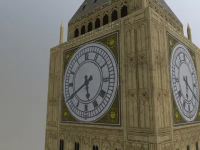London Big Ben Low-poly 3D model