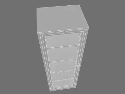 Wooden shelf with glass door 3D model