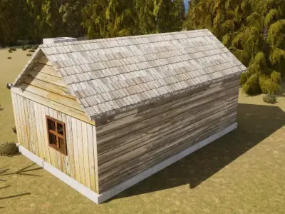 old small house Low-poly 3D model