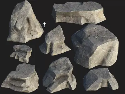 Mountain Rocks - 3D Models PBR Pack 02 Low-poly 3D model