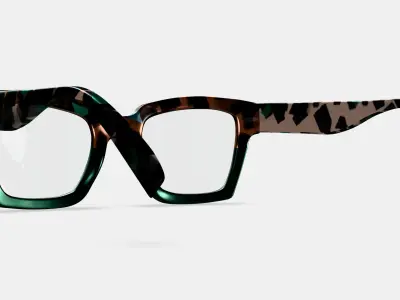Sonia Eyeglasses in Aventurine Tortoise Fade 3D model
