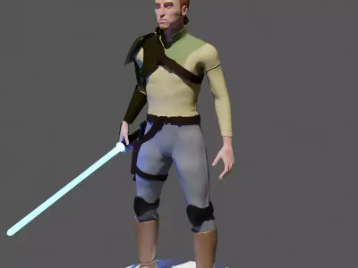 Stylized Male Space Force Warrior 3D print model