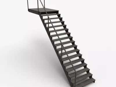 Industrial Stairs Low Poly Low-poly 3D model