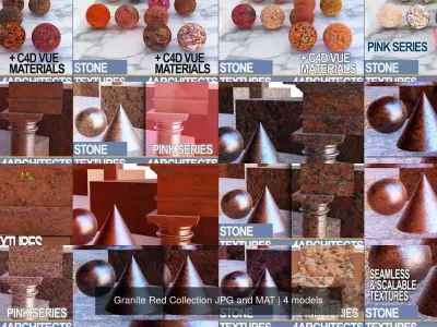 Granite Red Collection JPG and MAT Texture