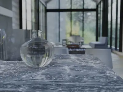 glass house design Low-poly 3D model