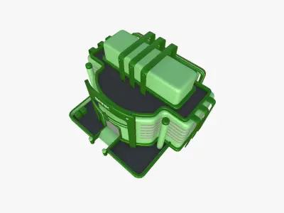 SciFi Bank A06 Green - Sci Fi Exterior Design Low-poly 3D model
