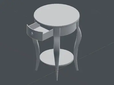 Wood End-Corner Table Low-poly 3D model