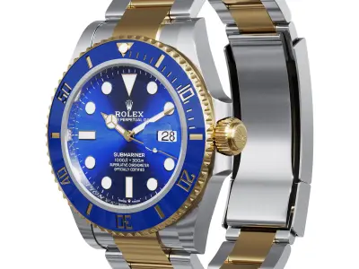 Rolex Submariner Date blue 3D model
