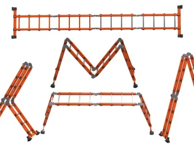 Multifunctional Aluminium Ladder 3D model