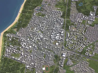 Palanga - 3D City Model Low-poly 3D model