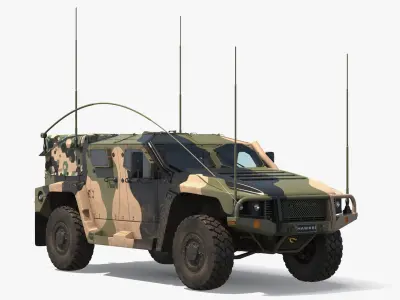  Hawkei PMV Military Protected Vehicle Camo Rigged 