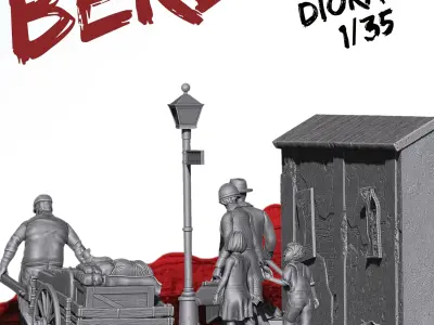 Escape from Berlin 1945 Diorama- Models 1-35  3D print model