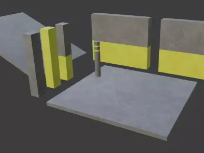 UnderGround Parking Set Free low-poly 3D model