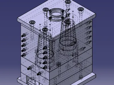 MXT3D-Plastic Glass Injection Mold Pre Design 3D model