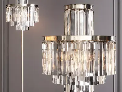 RH 1920S ODEON CLEAR GLASS FLOOR LAMP 4-TIER Nickel 3D model