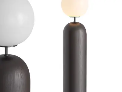 Ori Globe Floor Lamp With Black Wood Base 3D model