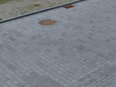 Suburbian Street Pavement Concrete Brick 3d Scanned 3D model