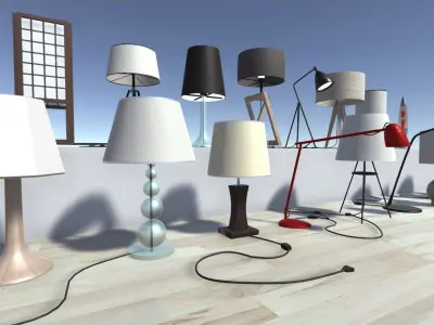 Table Lamps Lowpoly Low-poly 3D model