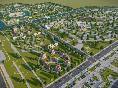 Zoo Amusement Park master plan 3d Model 3D model