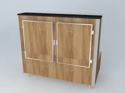 Kit805D Desk cooled by Exhibitor Forced Air Straight 2 doors ... Free 3D model
