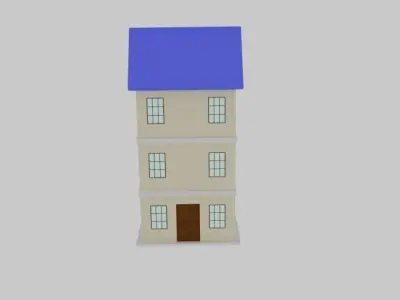 Toon House Low-poly 3D model