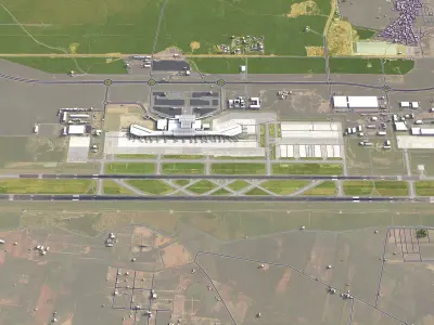 Hyderabad -  Rajiv Gandhi Airport - HYD Low-poly 3D model