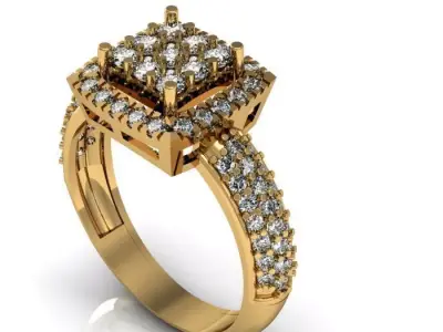 daimond ring 3D print model 34