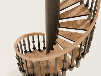 Spiral staircase 3d model  Low-poly 3D model