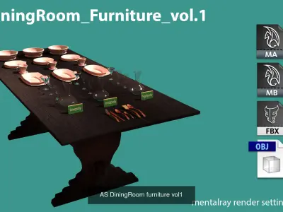 Modern Interior furniture 3D Model Pack