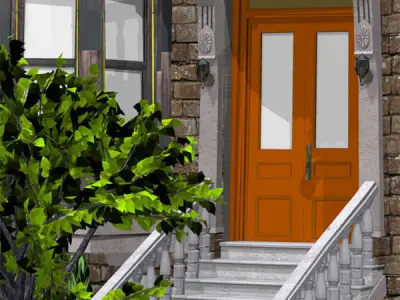 Brownstone Street Scene 1 for iClone 3D model