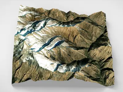 Mountain landscape Phoksundo Nepal 3D model