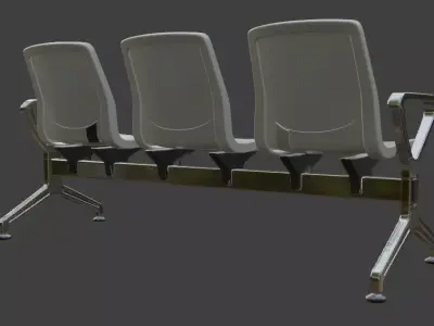 Modern Waiting Room Bench 3D Model 3D model