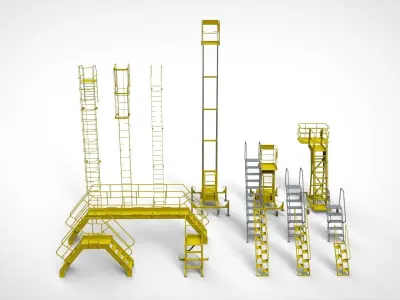 sci-fi stairs 4 3D model