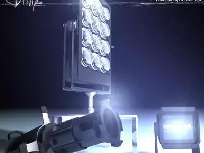 Stage light set 3D model